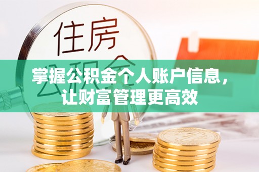 商州掌握公积金个人账户信息，让财富管理更高效